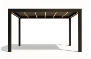 Pergola Bioclimatica Deluxe 2.0, Aluminiu, 3x4m, LED Lumina Calda, Gri Antracit