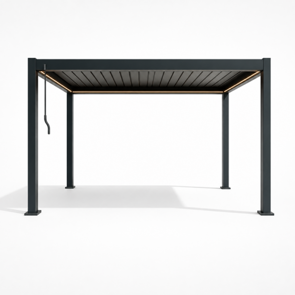 Pergola Bioclimatica X 2.0, Aluminiu, 3x4m, LED Lumina Calda, Gri Antracit